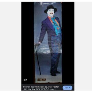 Vintage 1989 Batman Movie 26 X 72 Jack Nicholson Joker Door Poster HTF BRAND NEW